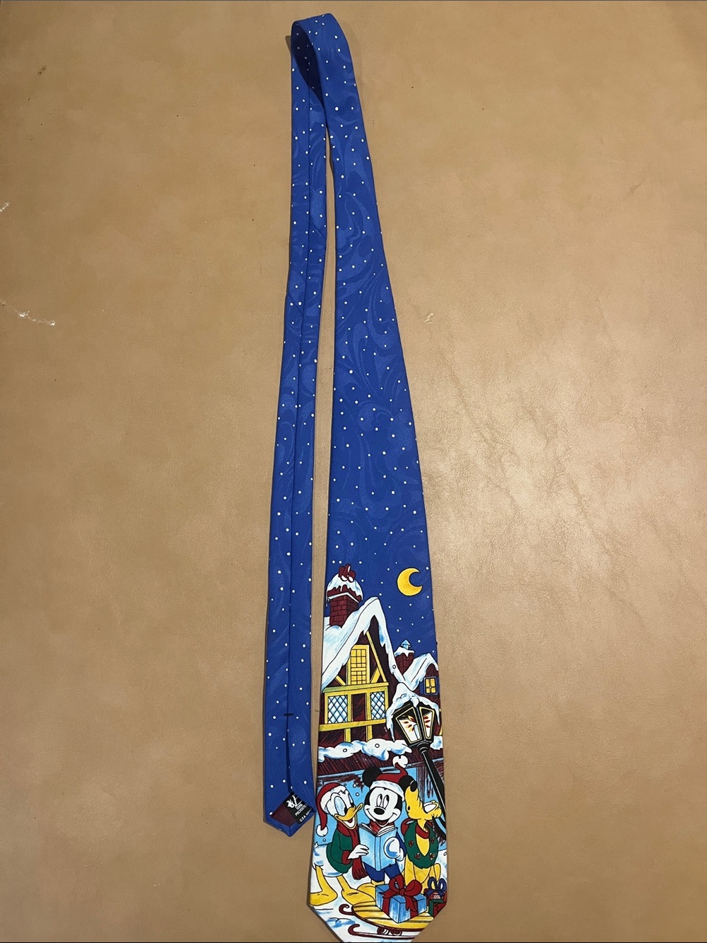 Disney Blue Holiday Kids Tie with Mickey, Donald & Pluto